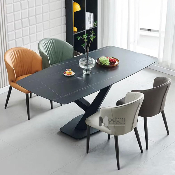 Ghế ăn nệm giả da chân sắt ECO 29A-P