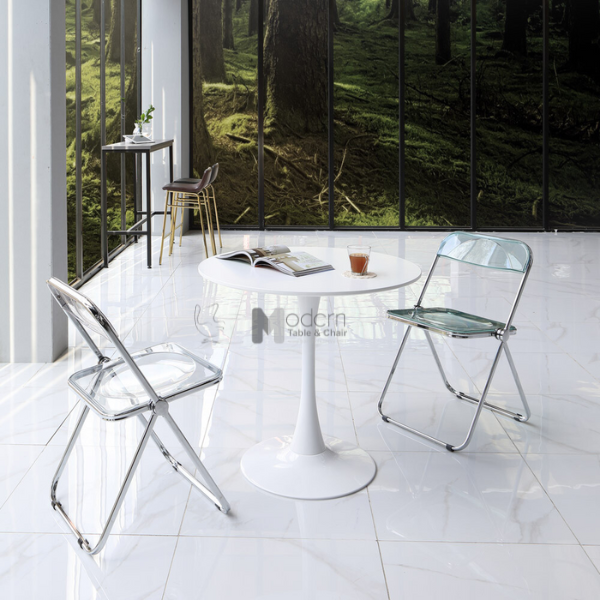 Bàn cafe composite tròn 60 chân sắt TE TULIP 2-06C