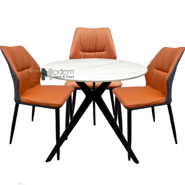 Bàn ăn tròn mặt đá phiến TE1539-09E