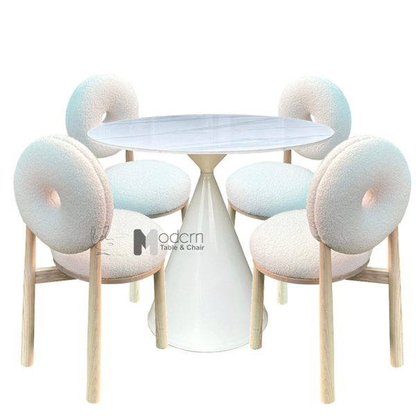 Bàn cafe mặt đá 80 chân nón TE1547-08E
