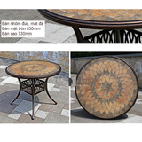 Bàn tròn 83cm ngoài trời mặt đá TE2023-83A