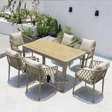 Bộ bàn ăn dài 6 ghế outdoor TE2030-120A_CC2030-A