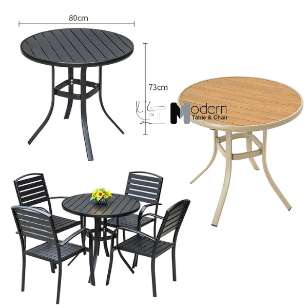 Bộ bàn cafe gỗ nhựa 4 ghế TE2032-80A_CC2028-A