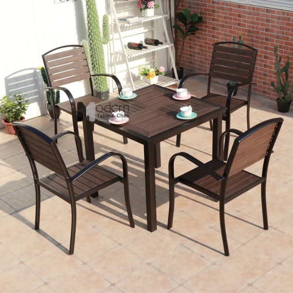 Bàn ăn vuông mặt nhựa gỗ TE2033-80A