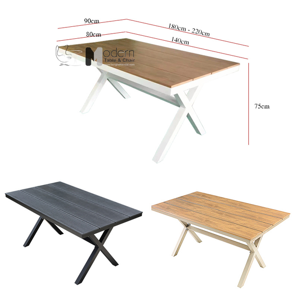 Bộ bàn ăn sân vườn biệt thự TE2035-180A_CC2029-A