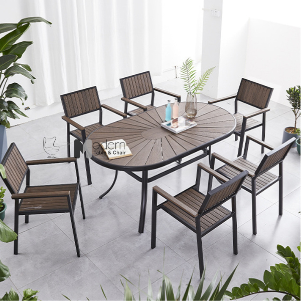 Bàn gỗ nhựa mặt oval 1m5 TE2042-150A