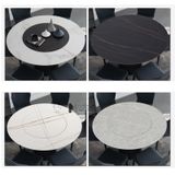 Bộ bàn tròn mặt đá xoay 6 ghế nhà hàng sang trọng nhập khẩu cao cấp