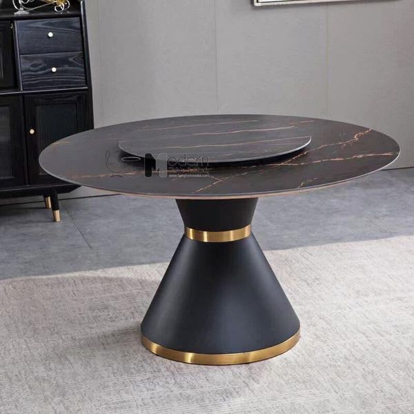 Bàn ăn mặt đá xoay tròn 1m5 TN JUPITER 2A-150E