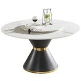 Bộ bàn ăn tròn xoay mặt đá TN JUPITER 2A-135E_ECO 4A-P