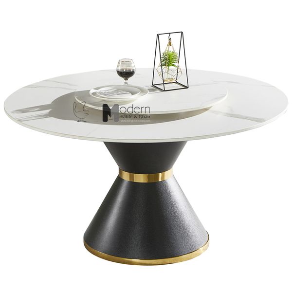 Bộ bàn ăn tròn xoay mặt đá TN JUPITER 2A-135E_ECO 4A-P