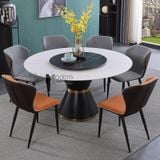 Bàn ăn mặt đá tròn xoay 1m35 TN JUPITER 2A-135E