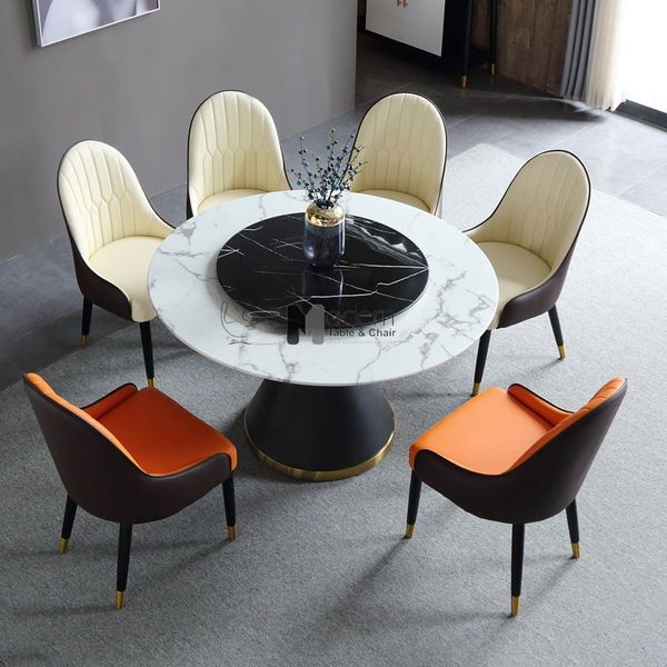 Bộ bàn tròn mặt đá xoay TN JUPITER 2A-135E_SALA-P