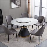 Bộ bàn ăn mặt đá tròn TN JUPITER 2A-135E_LUX 12C-P