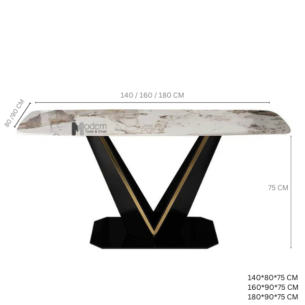 Bộ bàn ăn mặt đá 4 ghế VICTOR-14E_ECO 3C