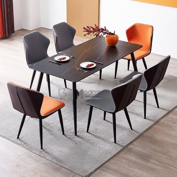 Bàn ăn chữ nhật 1m6 mặt đá TN1226-16E3