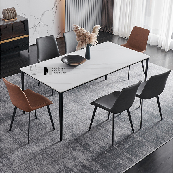 Bàn ăn 1m6 mặt đá chân sắt TN1227-16E