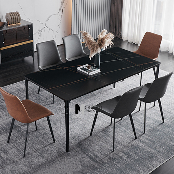 Bàn ăn 1m6 mặt đá chân sắt TN1227-16E