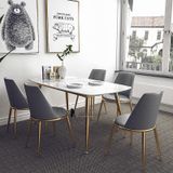 Bộ bàn ăn 6 ghế chân mạ vàng gold TN1228-16E_LUX 14B