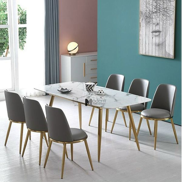 Bàn ăn mặt đá chữ nhật 1m8 TN1228-18E