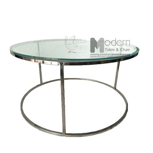 Bàn sofa mặt kính 60 chân inox TS0925-06G