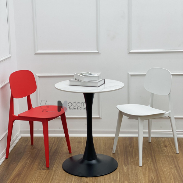 Bàn tiếp khách mặt đá tròn TE TULIP 2-08E3