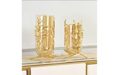 Bình thủy tinh cắm hoa khung kim loại cành hoa A15