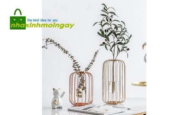 Bình cắm hoa thủy tinh đèn lồng Bắc Âu