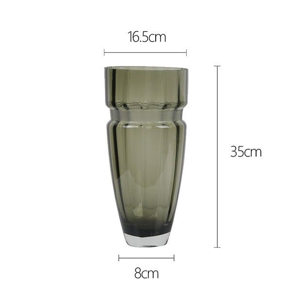 Bình hoa thủy tinh Châu Âu vân sọc có eo xanh