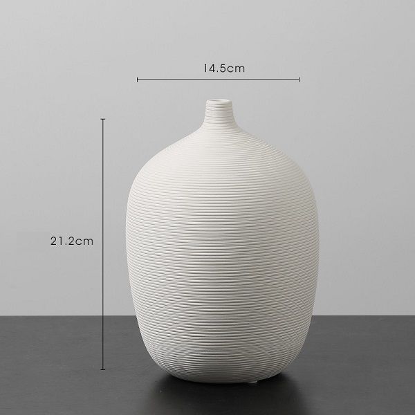 Bình gốm ceramic nghệ thuật sứ trắng N613