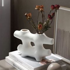 Bình gốm cắn hoa nghệ thuật chữ thăng