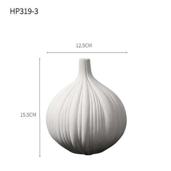 Bình gốm sứ trắng ceramic củ tỏi trang trí