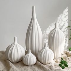 Bình gốm sứ trắng ceramic củ tỏi trang trí