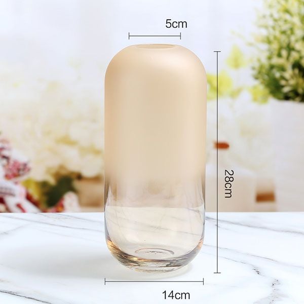 Bình cắm hoa thủy tinh vàng khói hiện đại