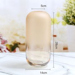 Bình cắm hoa thủy tinh vàng khói hiện đại