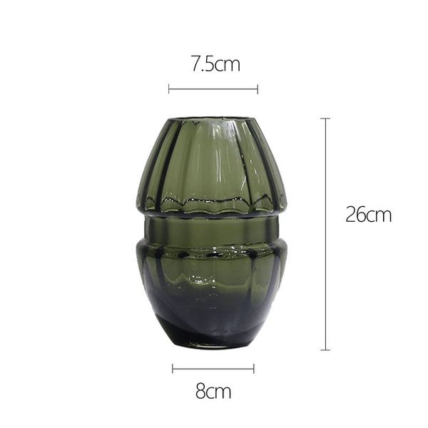 Bình hoa thủy tinh Châu Âu vân sọc có eo xanh