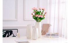 Bình sứ cắm hoa lục giác vân đá K20