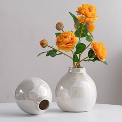 Bình sứ cắm hoa màu ngọc trai