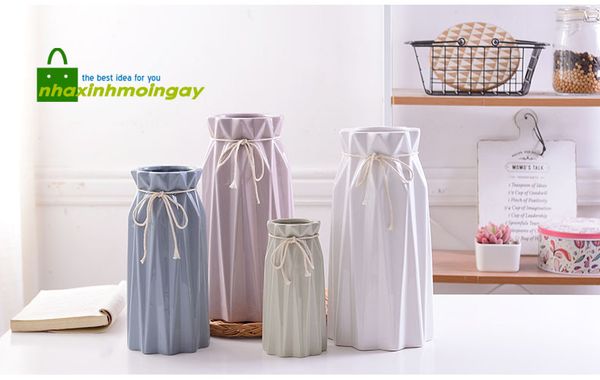 Bình sứ cắm hoa quấn dây MS01