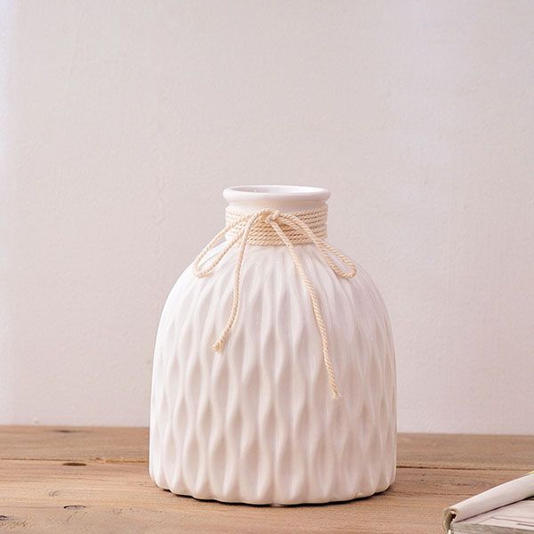 Binh sứ cắm hoa tổ ong quấn dây