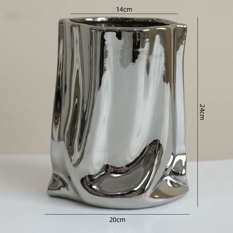 Bình sứ cắm hoa túi giấy bạc