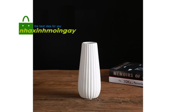 Bình gốm sứ cắm hoa vân sọc