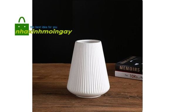 Bình gốm sứ cắm hoa vân sọc