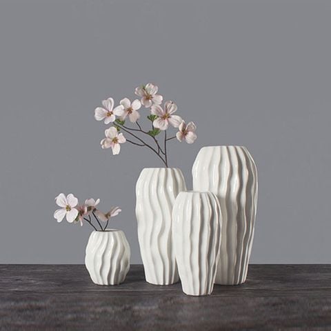 Bình sứ cắm hoa vân lượn sóng