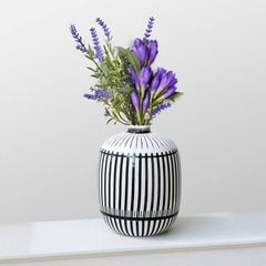 Bình sứ sọc đen trắng hiện đại
