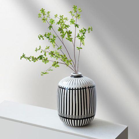 Bình sứ sọc đen trắng hiện đại