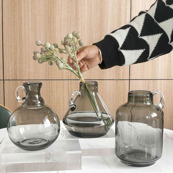 Bình thuỷ tinh cắm hoa có quai NX3223