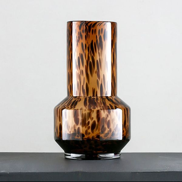 Bình thủy tinh da beo cổ cao