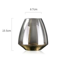 Bình thủy tinh cắm hoa đế kim loại vàng cao cấp