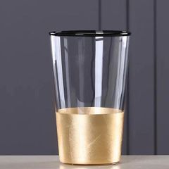 Bình thủy tinh cắm hoa Bắc Âu thân mạ vàng