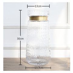 Bình thủy tinh thắt eo kim loại vàng